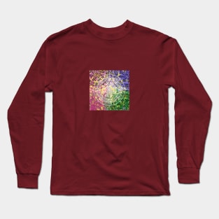 Floral background on a colorful substrate in the colors of red, purple, violet. Long Sleeve T-Shirt